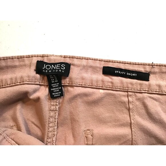 JONES NEW YORK- WOMENS BLUSH 97% COTTON UTILITY SHORTS SIZE 12 - Picture 3 of 6